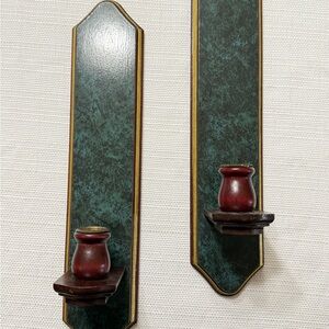 Green and Red Wall Candle Holders